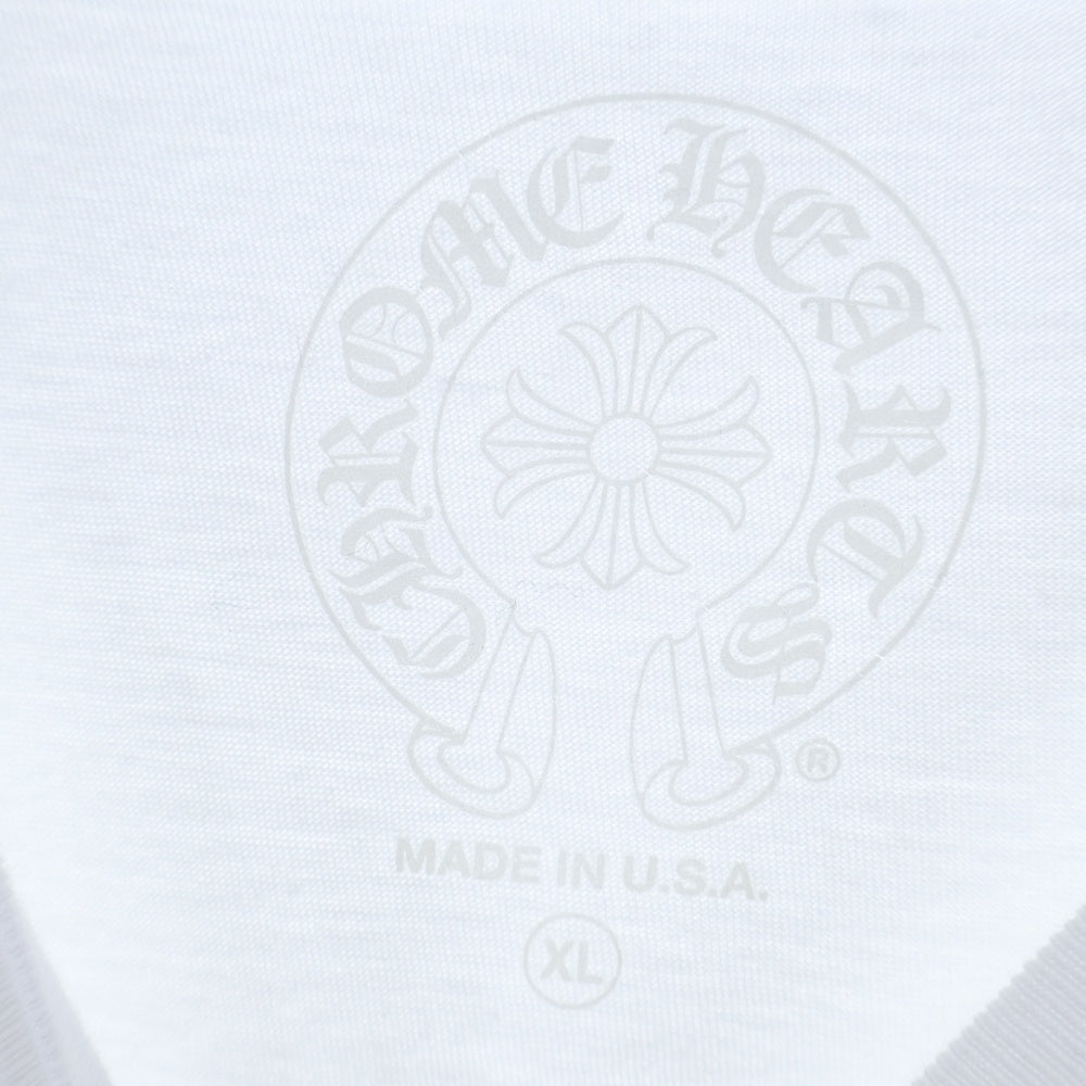 CHROME HEARTS(クロムハーツ) Back Horseshoe L/S バックホースシュー 袖フローラルプリント ロングスリーブカットソー 長袖Tシャツ ホワイト