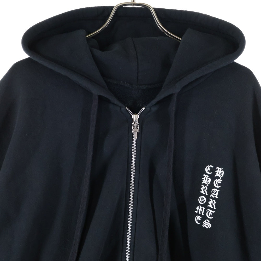 CHROME HEARTS(クロムハーツ) SWTSHRT HD ZIP アームロゴプリントジップアップパーカー ブラック