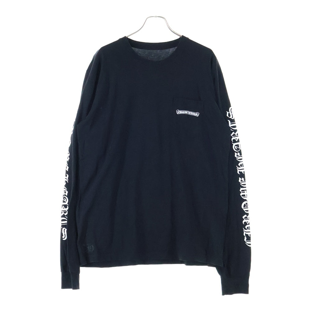 CHROME HEARTS(クロムハーツ) CH L S 1 バック スクロールラベル プリント クルーネック ロングスリーブ 長袖 Tシャツ カットソー ブラック