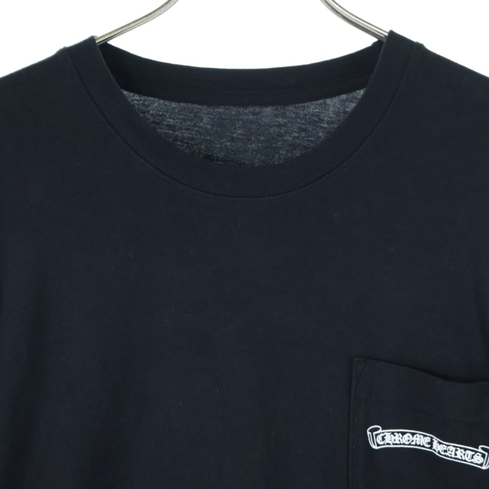 CHROME HEARTS(クロムハーツ) CH L S 1 バック スクロールラベル プリント クルーネック ロングスリーブ 長袖 Tシャツ カットソー ブラック