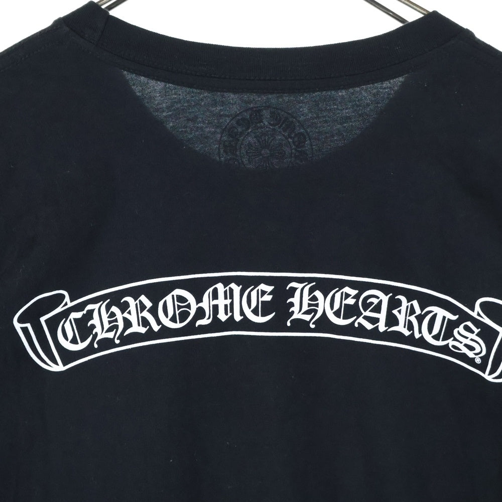 CHROME HEARTS(クロムハーツ) CH L S 1 バック スクロールラベル プリント クルーネック ロングスリーブ 長袖 Tシャツ カットソー ブラック