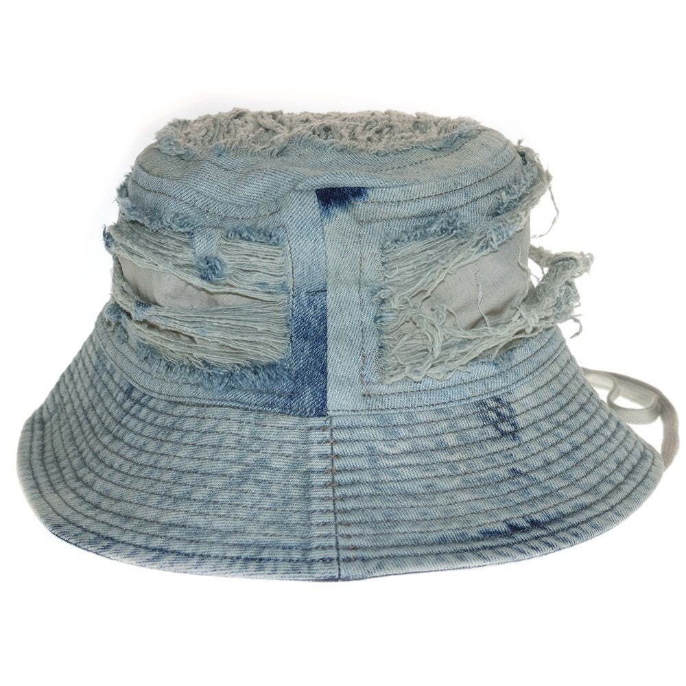 DRKSHDW(ダークシャドウ) 24SS DA01D1479-DKYSH ディストレスドデニムバケットハット 帽子 インディゴ