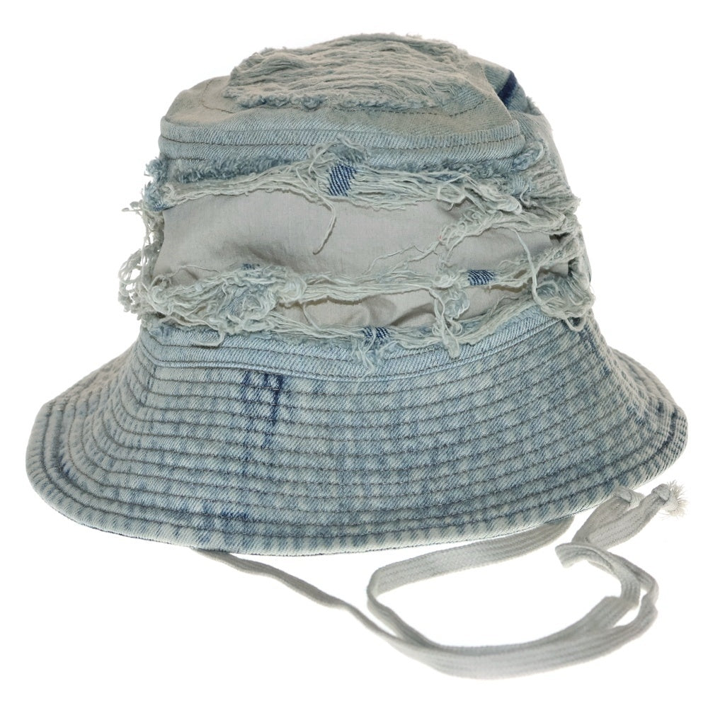 DRKSHDW(ダークシャドウ) 24SS DA01D1479-DKYSH ディストレスドデニムバケットハット 帽子 インディゴ