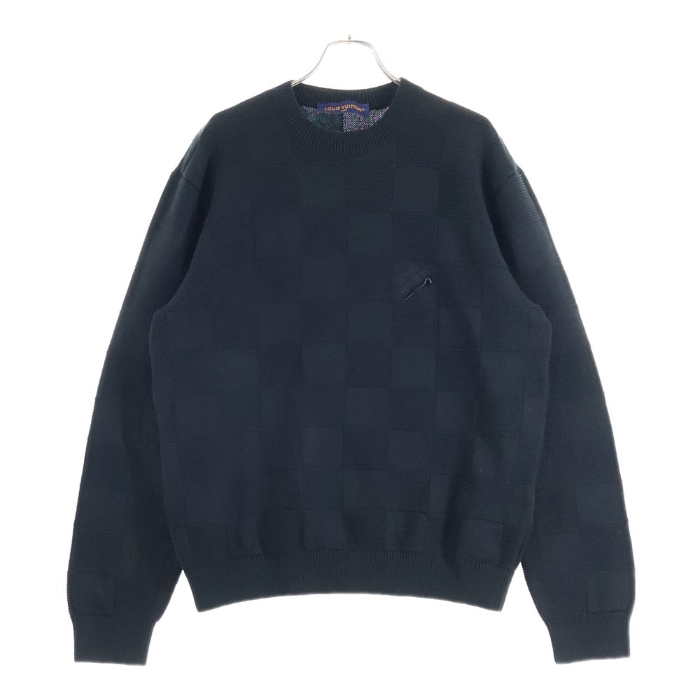 LOUIS VUITTON(ルイヴィトン) 23AW ダミエ コットン ニット セーター ブラック RM232Q TBY HNN41W