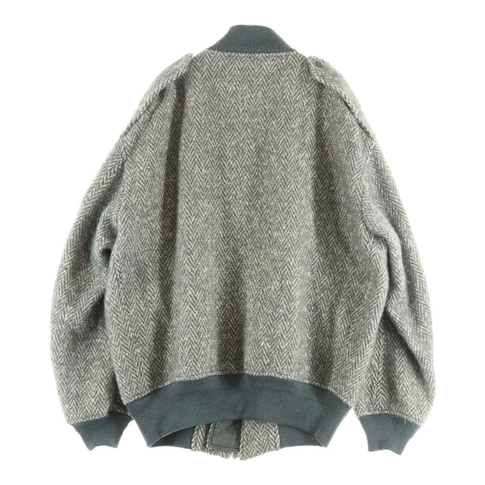 FACETASM(ファセッタズム) ヘリンボーン ウール MA-1 ボンバージャケット グレー HT-JK-U01