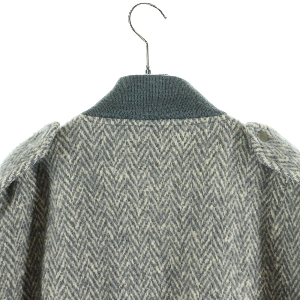 FACETASM(ファセッタズム) ヘリンボーン ウール MA-1 ボンバージャケット グレー HT-JK-U01