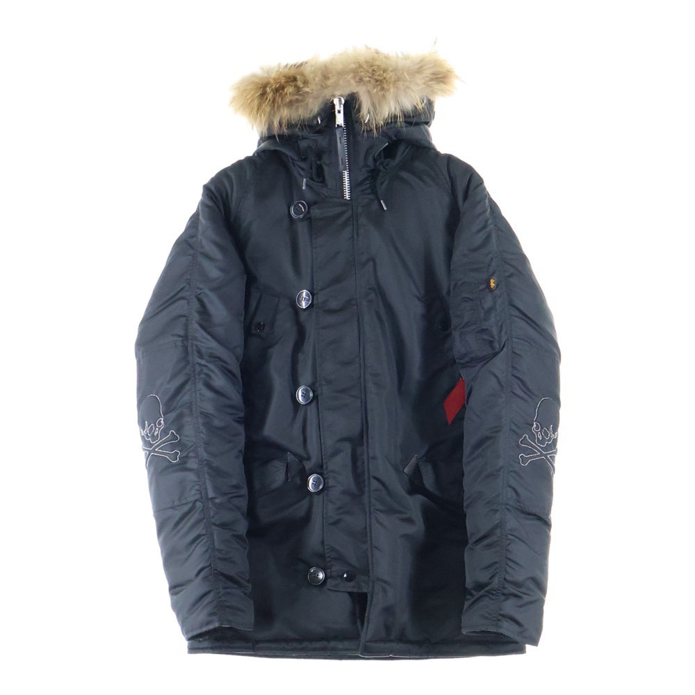 mastermind JAPAN(マスターマインドジャパン) ALPHA ZOZO限定 N-3B ファー付き フライトジャケット ブラック 20094-8575