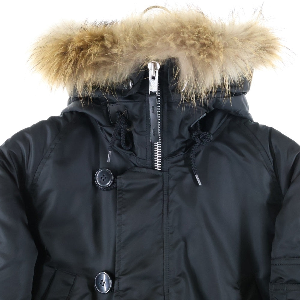 mastermind JAPAN(マスターマインドジャパン) ALPHA ZOZO限定 N-3B ファー付き フライトジャケット ブラック 20094-8575