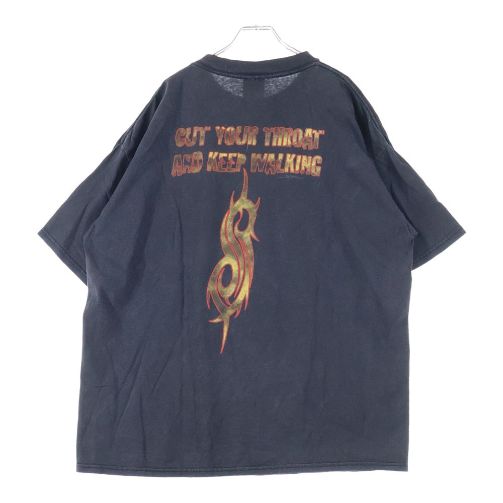 VINTAGE(ヴィンテージ) 00s SLIPKNOT CUT YOUR THROAT AND KEEP WALKKING スリップノット 両面プリント Tシャツ 半袖カットソー ブラック