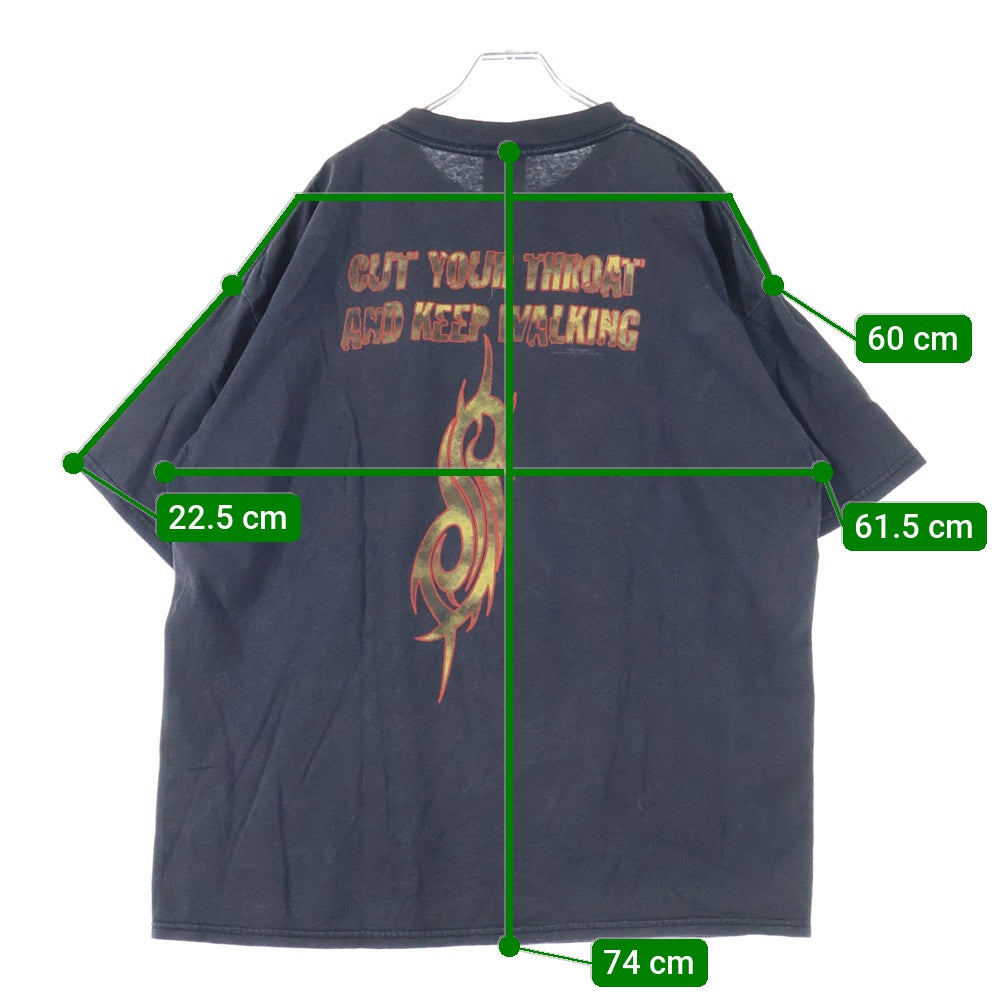 VINTAGE(ヴィンテージ) 00s SLIPKNOT CUT YOUR THROAT AND KEEP WALKKING スリップノット 両面プリント Tシャツ 半袖カットソー ブラック