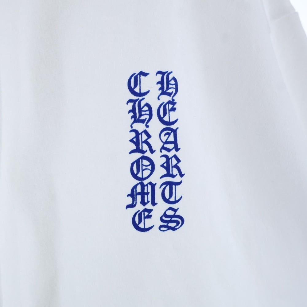 CHROME HEARTS(クロムハーツ) SWTSHRT HD ZIP アームロゴ ジップアップ パーカー ホワイト/ブルー