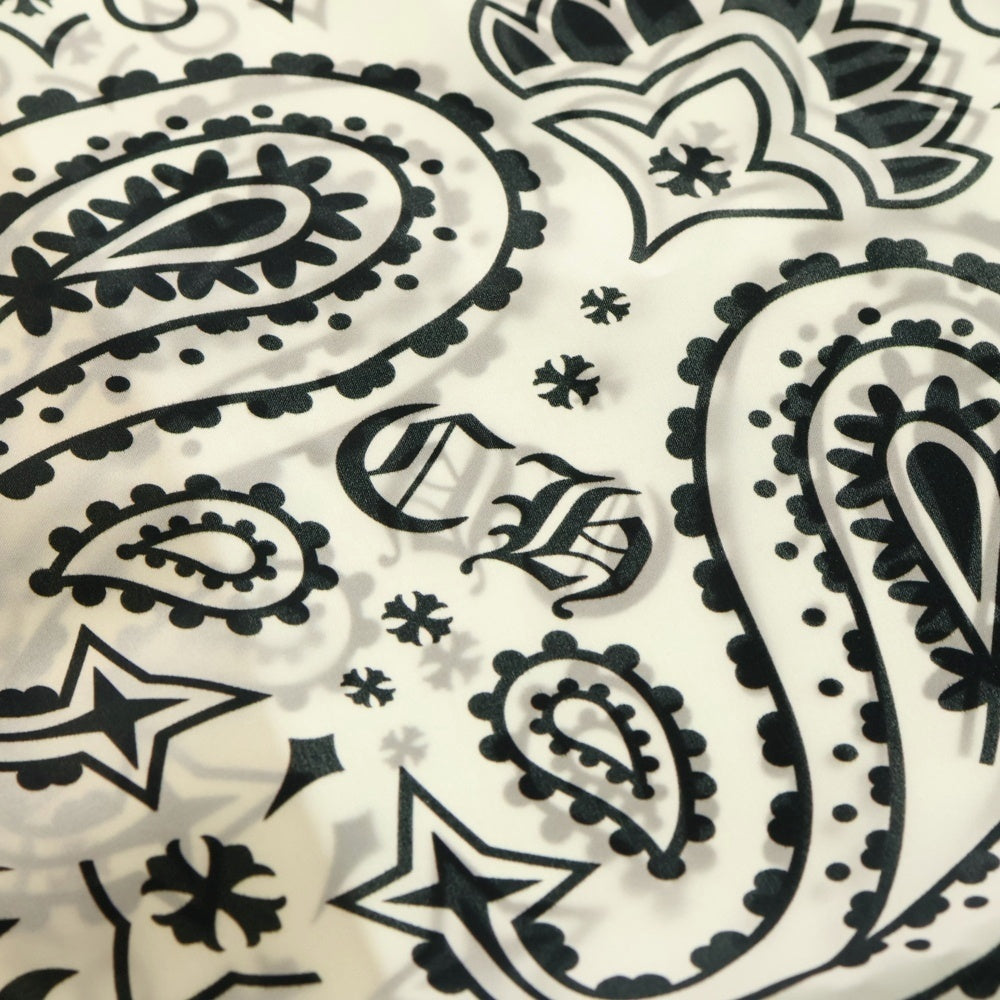 CHROME HEARTS(クロムハーツ) CH SCARF ペイズリー柄 シルク 大判スカーフ ホワイト