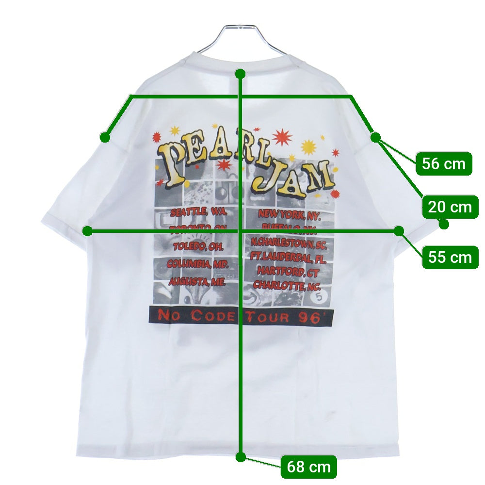 VINTAGE(ヴィンテージ) 90S PEARL JAM NO CODE TOUR 96 パールジャム 両面プリント 半袖Tシャツ ホワイト