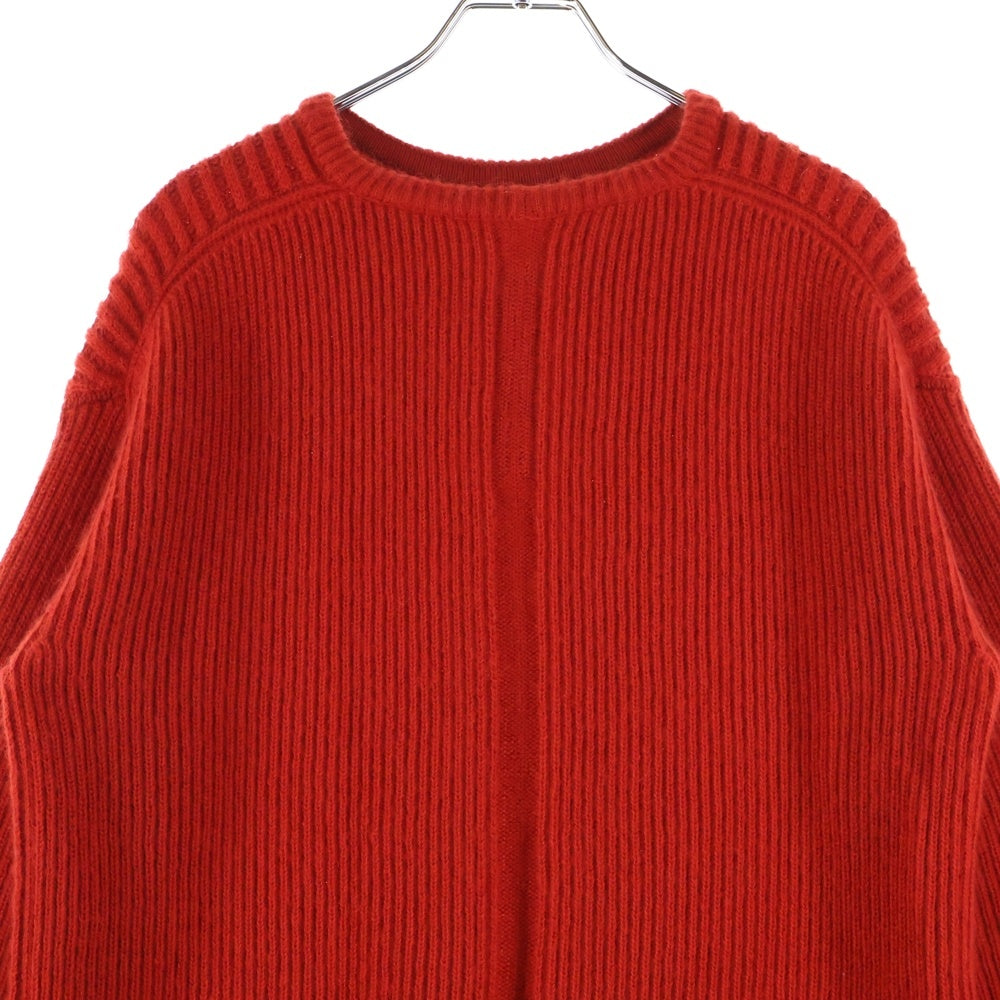Rick Owens(リックオウエンス) 19AW New Wool Fisherman Round Neck Sweater ラウンドネック ウール ニット セーター レッド RU19F4660-KFI