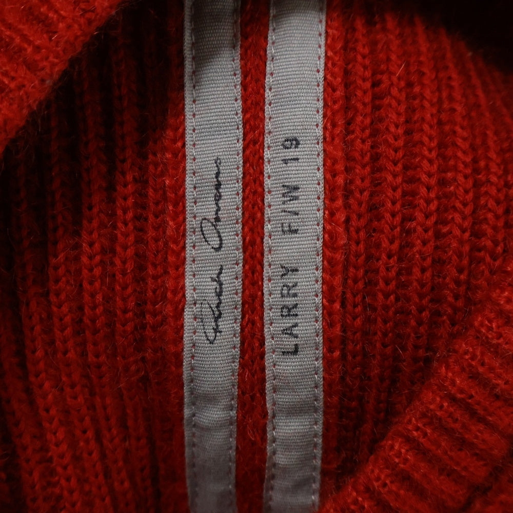 Rick Owens(リックオウエンス) 19AW New Wool Fisherman Round Neck Sweater ラウンドネック ウール ニット セーター レッド RU19F4660-KFI
