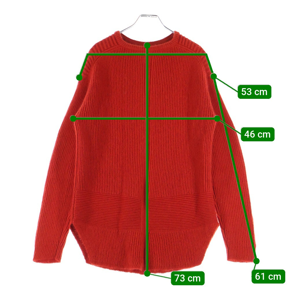 Rick Owens(リックオウエンス) 19AW New Wool Fisherman Round Neck Sweater ラウンドネック ウール ニット セーター レッド RU19F4660-KFI