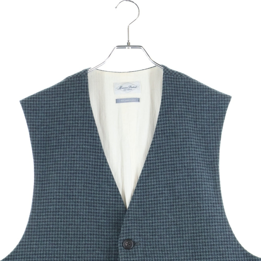 Marvine Pontiak shirt makers(マーヴィンポンティアックシャツメイカーズ) Houndstooth VEST ハウンドトゥース ウール ベスト ブルーグレーMPSM-2302V