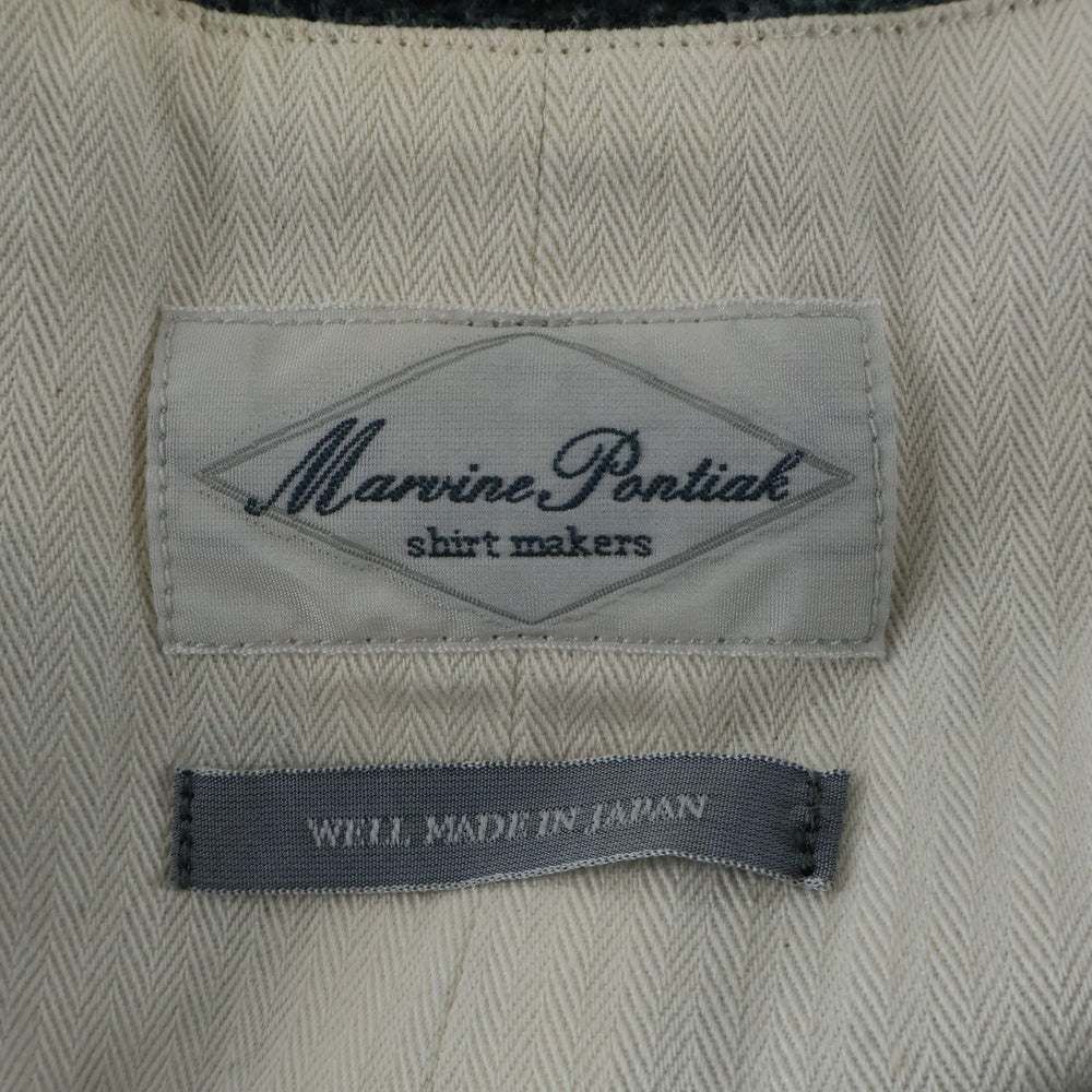 Marvine Pontiak shirt makers(マーヴィンポンティアックシャツメイカーズ) Houndstooth VEST ハウンドトゥース ウール ベスト ブルーグレーMPSM-2302V