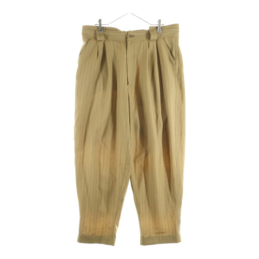 HOMELESS TAILOR(ホームレステイラー) COMMER SLACKS HTK-21A-014 ストライプ 2タック スラックス カーキ