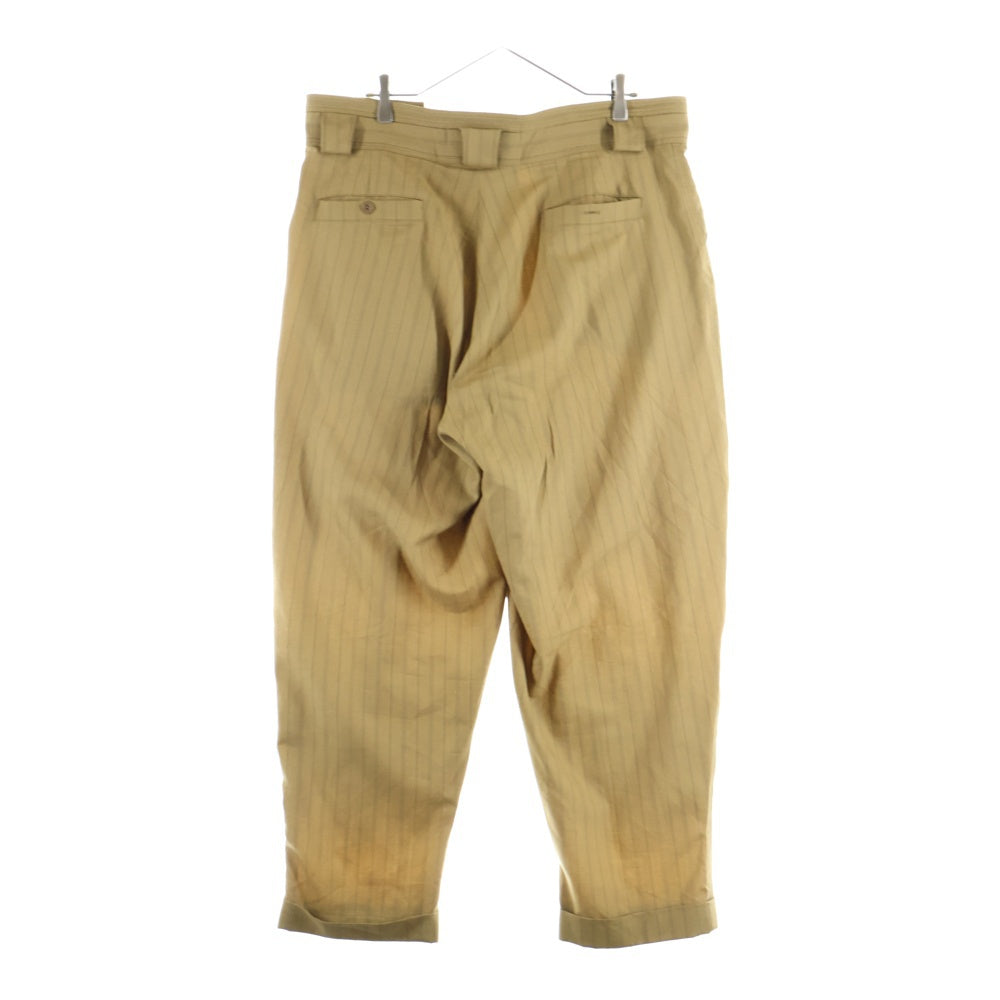 HOMELESS TAILOR(ホームレステイラー) COMMER SLACKS HTK-21A-014 ストライプ 2タック スラックス カーキ