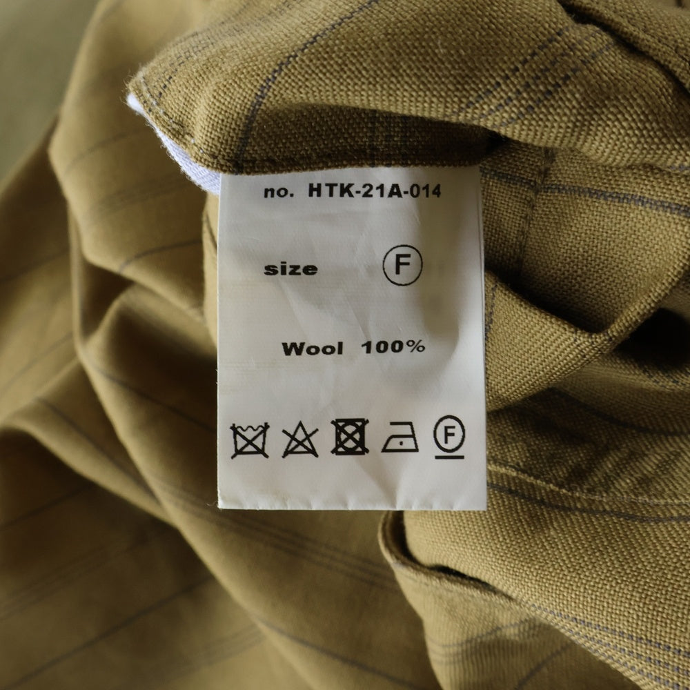 HOMELESS TAILOR(ホームレステイラー) COMMER SLACKS HTK-21A-014 ストライプ 2タック スラックス カーキ