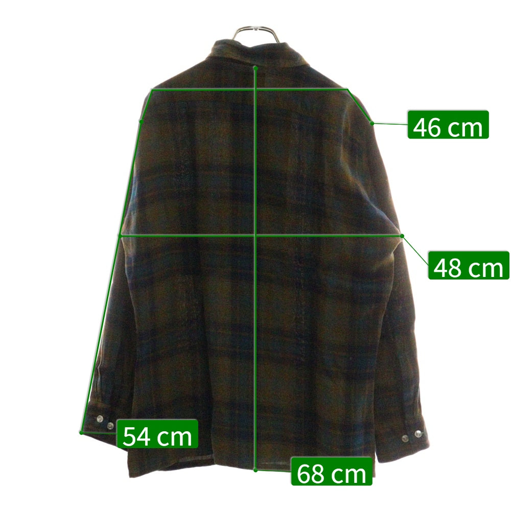 VINTAGE(ヴィンテージ) 60s Arrow アロー オープンカラー レーヨンシャツ オンブレチェック ブルー/イエロー