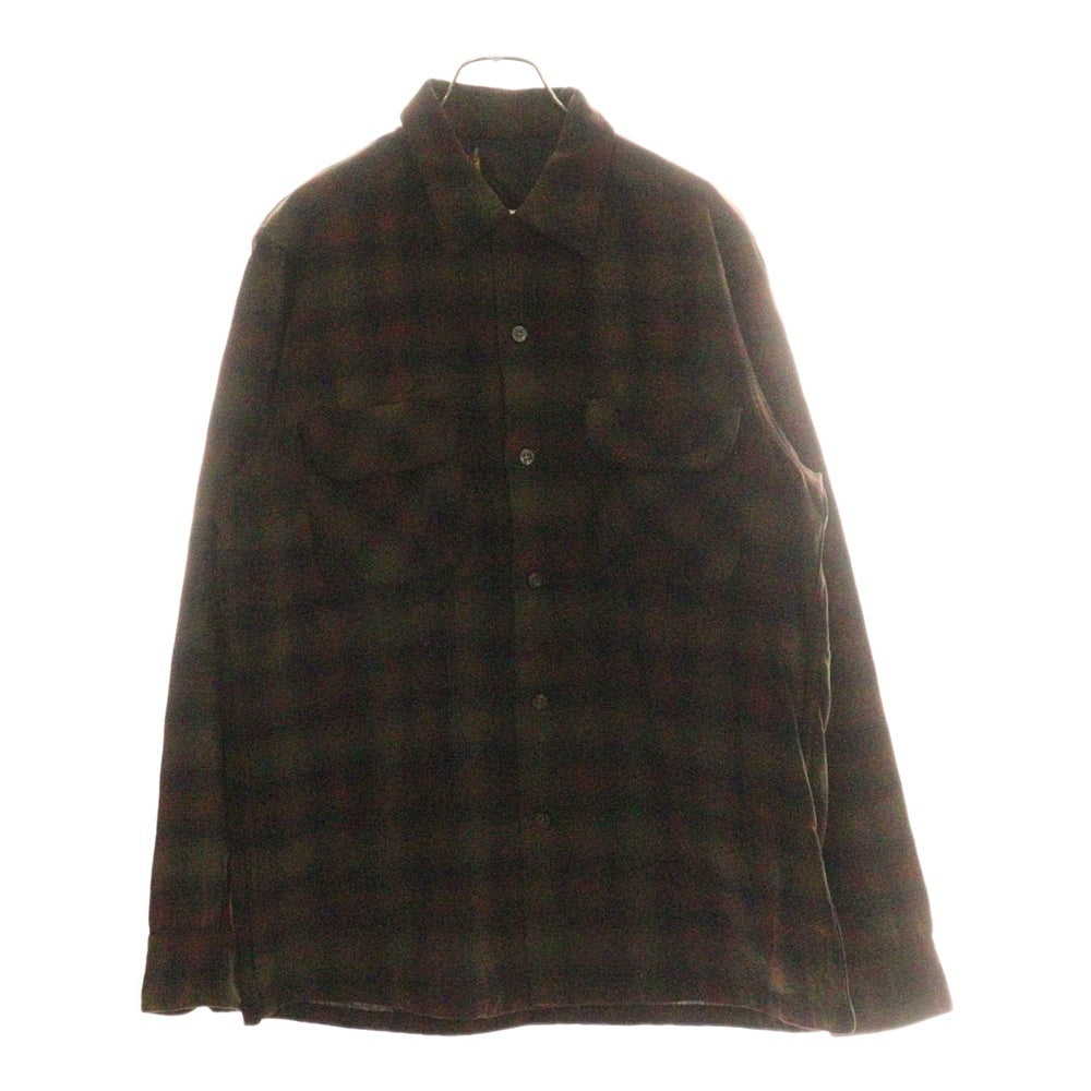 PENDLETON(ペンドルトン) 50S VINTAGE ヴィンテージ タータンチェック オープンカラー ウールシャツ レッド/ブラウン