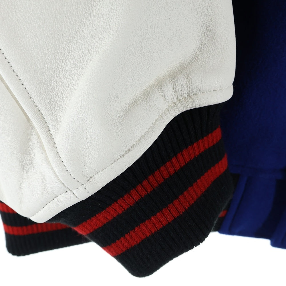 SUPREME(シュプリーム) 24SS Wave Varsity Jacket ロゴワッペンウールヴァーシティジャケット スタジアムジャケット スタジャン ブルー/ホワイト