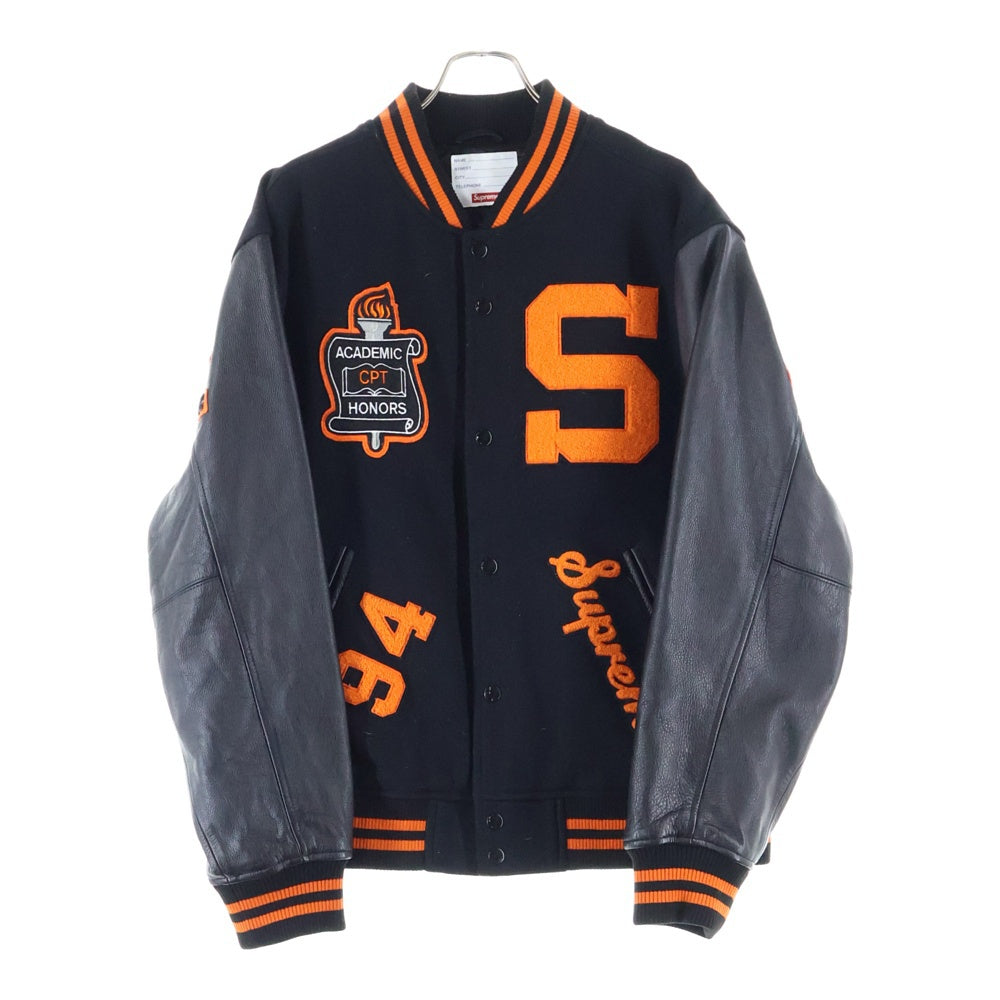 SUPREME(シュプリーム) 19AW Team Varsity Jacket ワッペン チーム ヴァーシティ スタジアム ジャケット ブラック