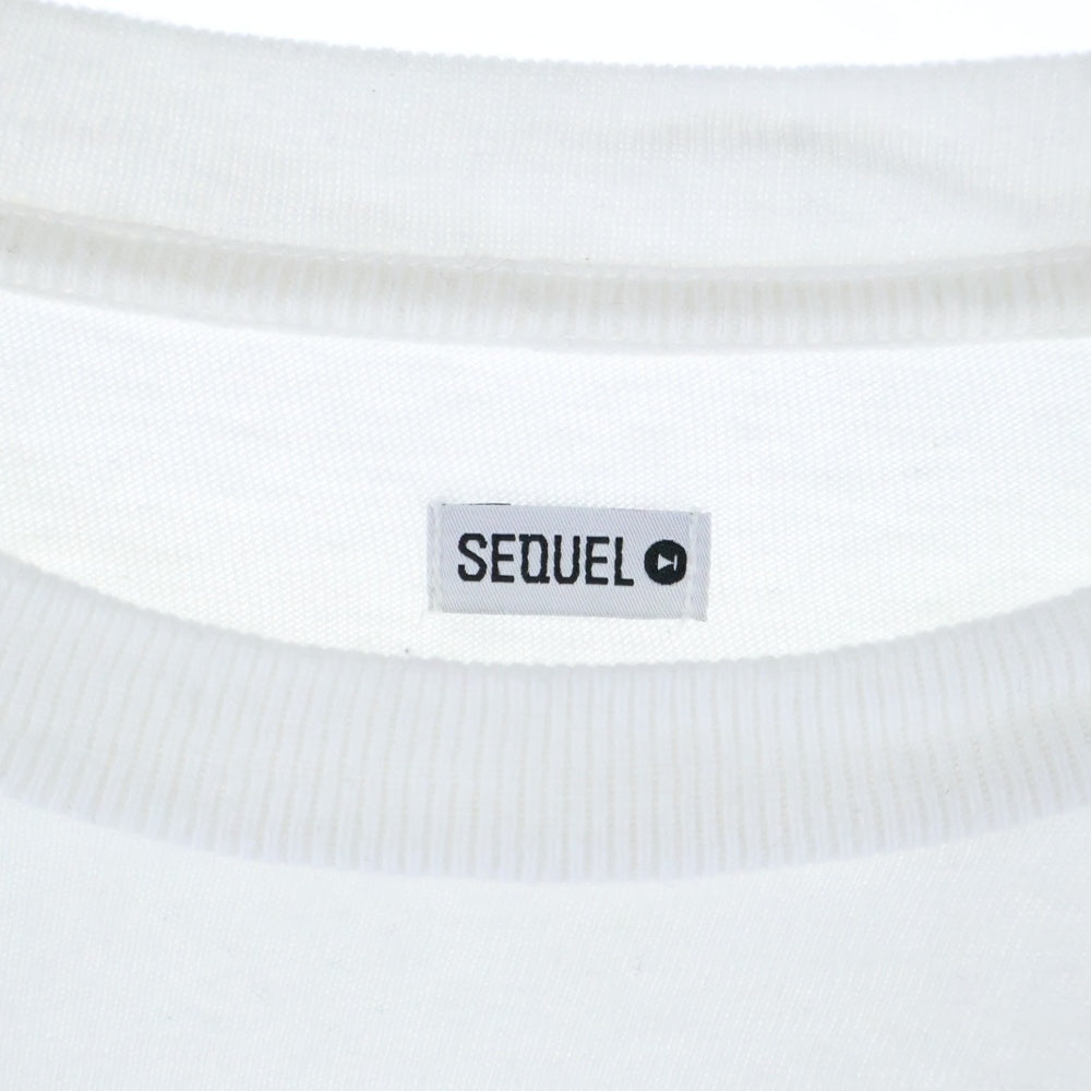 SEQUEL(シークエル) SHOULDER PRINT TEE リッププリント Tシャツ 半袖カットソー ホワイト