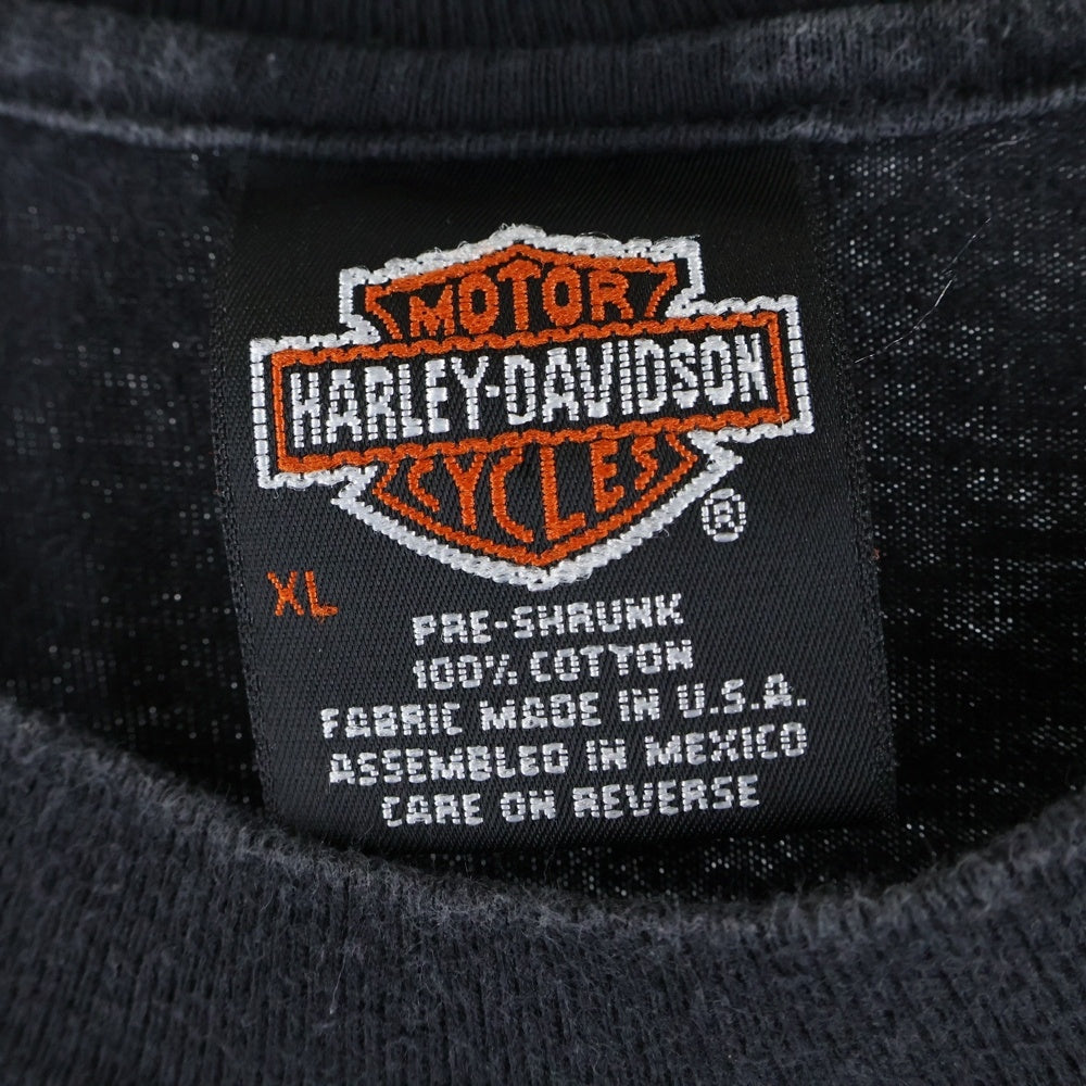 HARLEY DAVIDSON(ハーレーダビッドソン) 90s VINTAGE FEEL THE HEAT REIMANS 両面プリント Tシャツ 半袖カットソー ブラック
