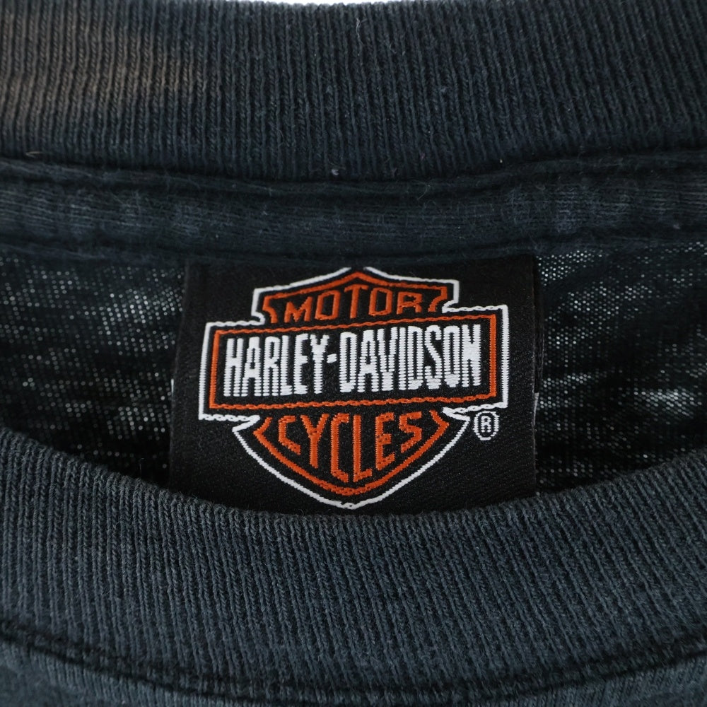 HARLEY DAVIDSON(ハーレーダビッドソン) 00s VINTAGE CHICAGO シカゴ 両面プリント Tシャツ 半袖カットソー ブラック