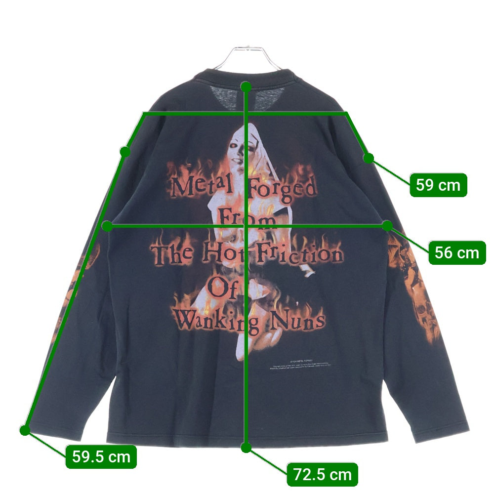 VINTAGE(ヴィンテージ) 00s CRADLE OF FILTH 2001 Metal Forged クレイドルオブフィルス 両面プリント 長袖Tシャツ カットソー ブラック