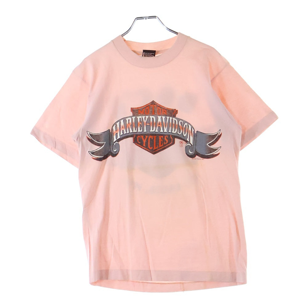 VINTAGE(ヴィンテージ) 90s Harley-Davidson DOCS ハーレーダビッドソン プリント 半袖tシャツ ピンク