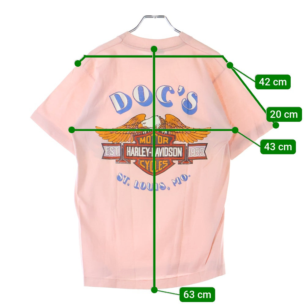 VINTAGE(ヴィンテージ) 90s Harley-Davidson DOCS ハーレーダビッドソン プリント 半袖tシャツ ピンク