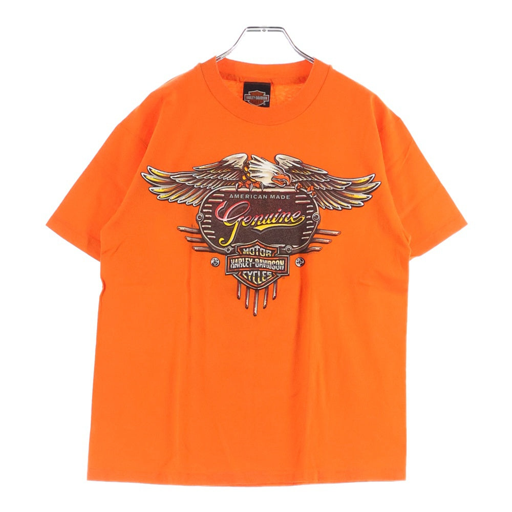 VINTAGE(ヴィンテージ) 90s Harley-Davidson イーグル ハーレーダビッドソン プリント 半袖Tシャツ オレンジ