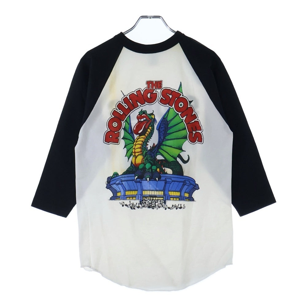 VINTAGE(ヴィンテージ) 80S THE ROLLING STONES 1981 TOUR ローリングストーンズ 両面プリント ラグランスリーブ Tシャツ ブラック