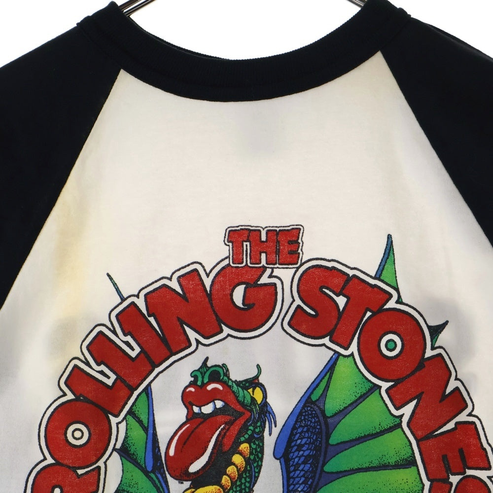 VINTAGE(ヴィンテージ) 80S THE ROLLING STONES 1981 TOUR ローリングストーンズ 両面プリント ラグランスリーブ Tシャツ ブラック