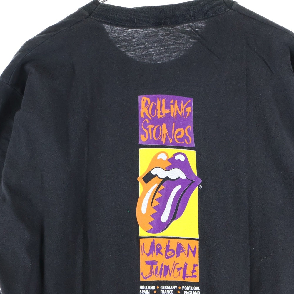 VINTAGE(ヴィンテージ) 90S THE ROLLING STONES EUROPE 1990 URBAN JUNGLE ローリングストーンズ 両面プリント 半袖Tシャツ ブラック