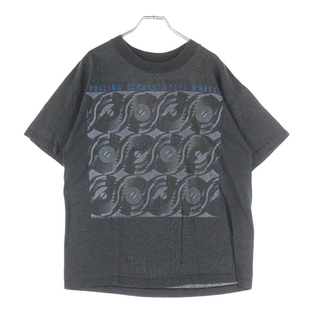 VINTAGE(ヴィンテージ) 80S THE ROLLING STONES STEEL WHEELS ザローリングストーンズ プリント 半袖Tシャツ カットソー ブラック