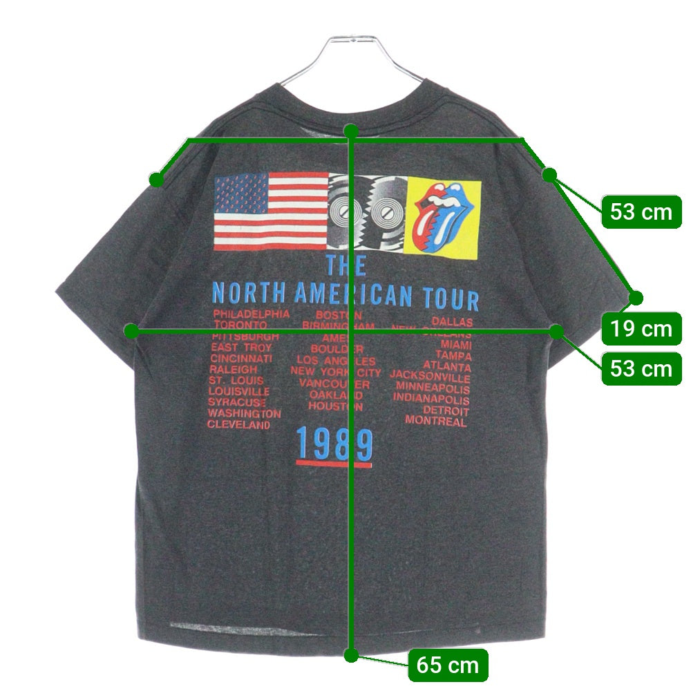 VINTAGE(ヴィンテージ) 80S THE ROLLING STONES STEEL WHEELS ザローリングストーンズ プリント 半袖Tシャツ カットソー ブラック