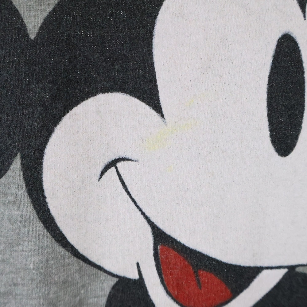 VINTAGE(ヴィンテージ) 70-80S Disney Mickey Mouse 白足 プリント 半袖Tシャツ グレー