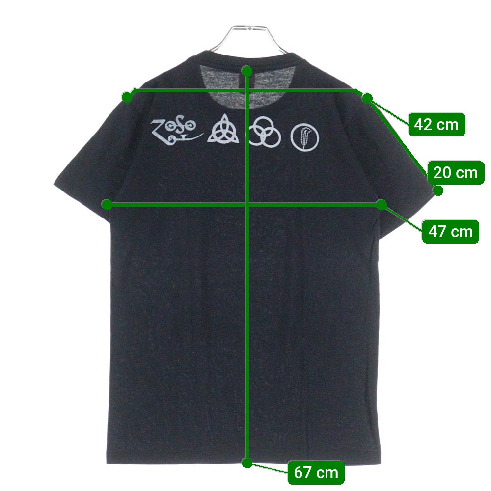 VINTAGE(ヴィンテージ) 80S LED ZEPPELIN HOUSES OF THE HOLY レッド ツェッペリン 両面プリント 半袖Tシャツ ブラック