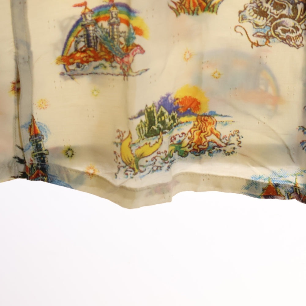 HYSTERIC GLAMOUR(ヒステリックグラマー) 90S 初期タグ グラフィックプリント レーヨン オープンカラー 半袖シャツ ホワイト