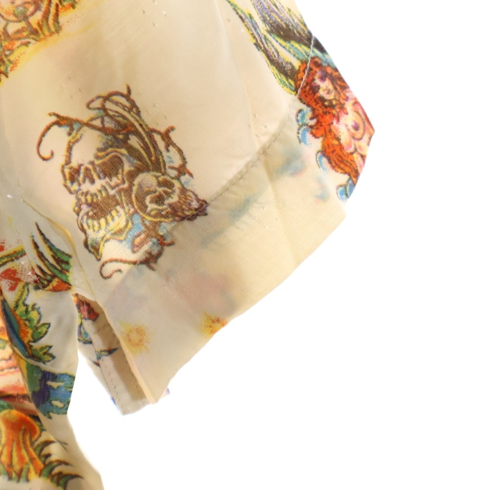 HYSTERIC GLAMOUR(ヒステリックグラマー) 90S 初期タグ グラフィックプリント レーヨン オープンカラー 半袖シャツ ホワイト