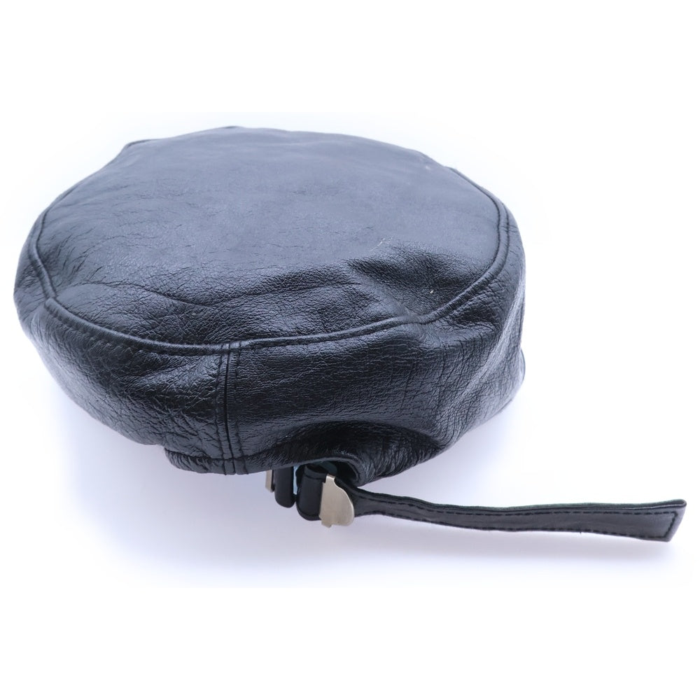 MARC JACOBS(マークジェイコブス) チェーン装飾 レザー キャスケット ブラック