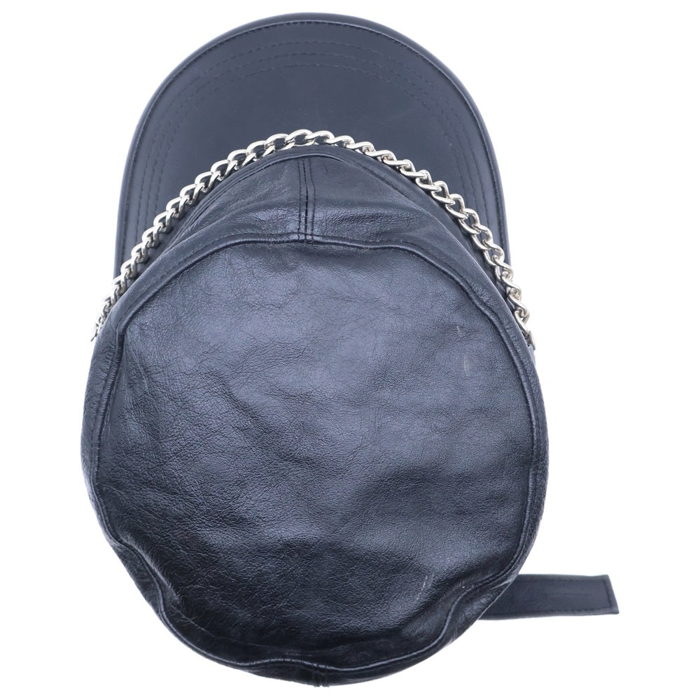 MARC JACOBS(マークジェイコブス) チェーン装飾 レザー キャスケット ブラック