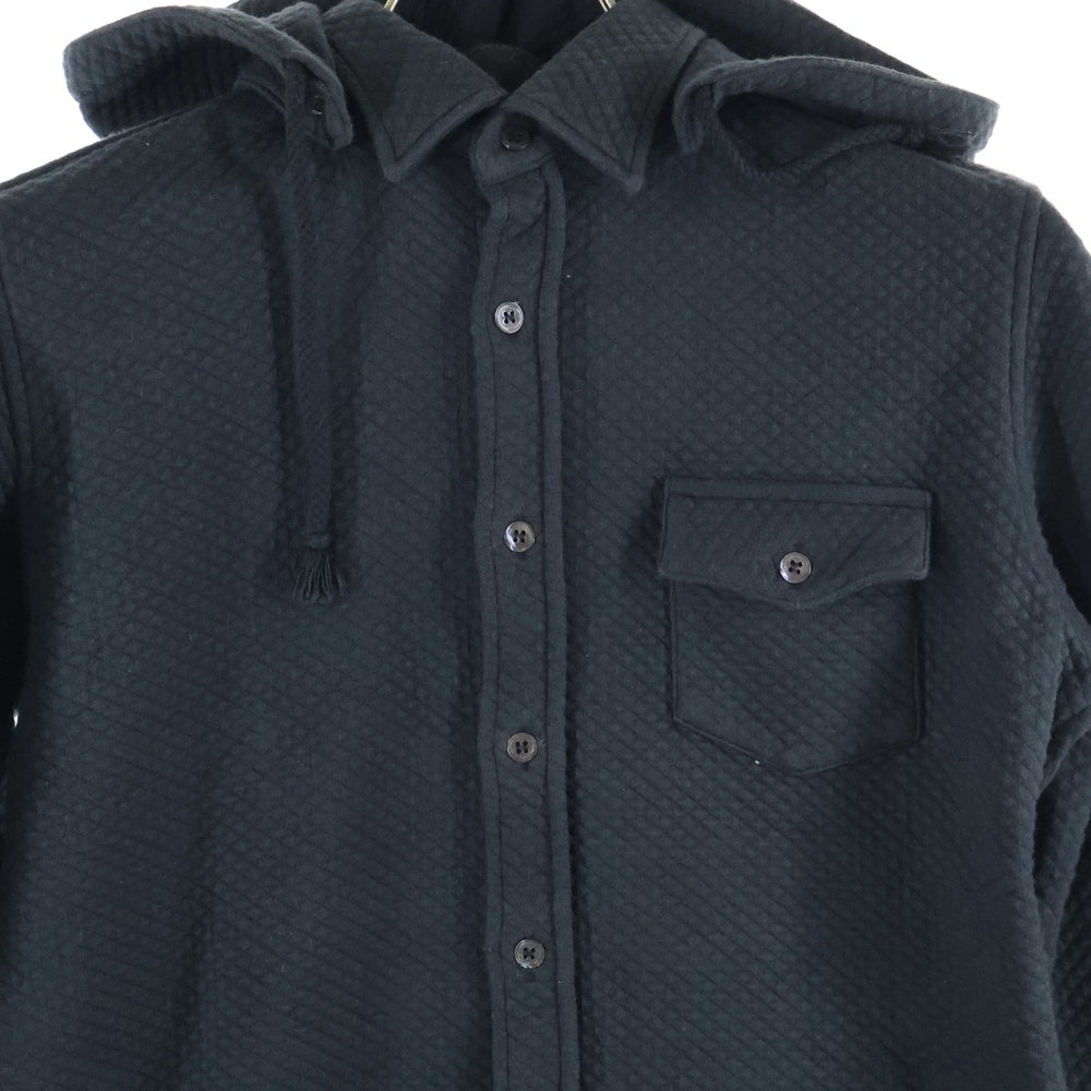 RAF SIMONS(ラフシモンズ) 初期タグ キルティング フーディー 長袖シャツ ブラック