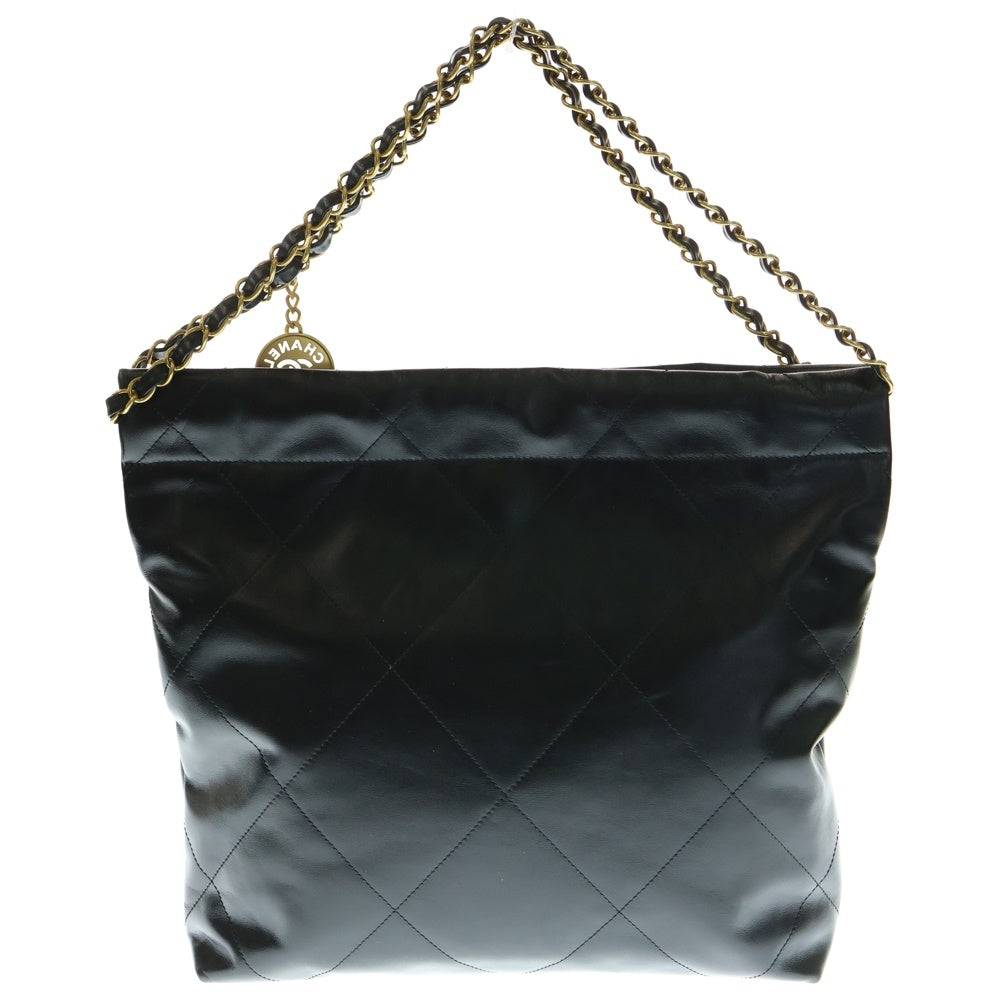 CHANEL(シャネル) シャネル22 スモール マトラッセ グリーン シャイニーカーフスキン ゴールド金具 ショルダーバッグ 斜め掛けバッグ