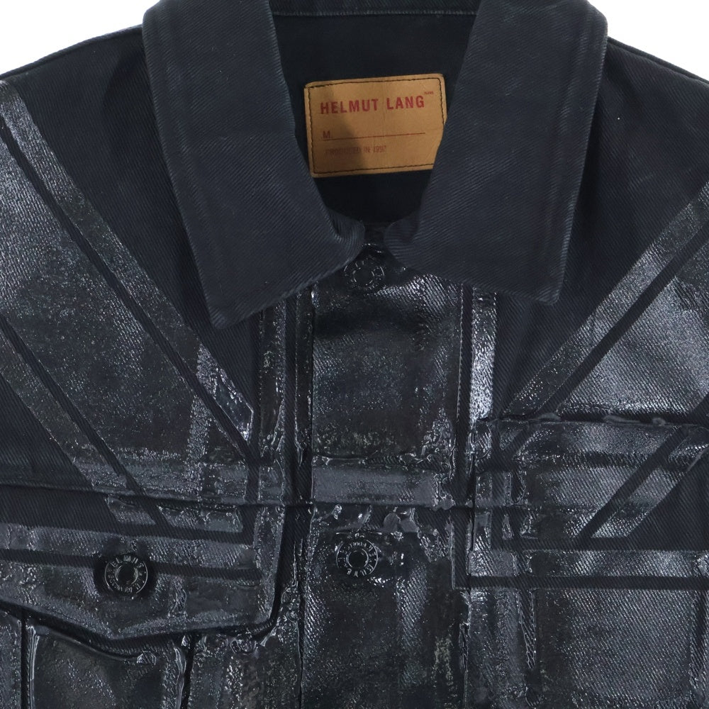 HELMUT LANG(ヘルムートラング) 90s UNION JACK RUBBER PAINTED DENIM VEST ユニオン ジャック ラバーペイント デニム ベスト ブラック